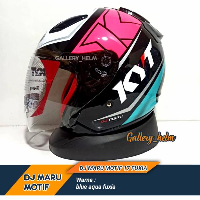 Jual Helm Kyt Dj Maru 17 Aqua Blue Fuxia Helm Kyt Half Face Terbaru