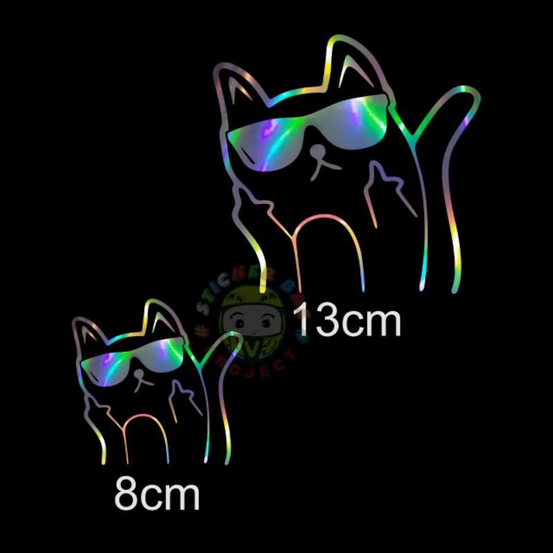 Jual Sticker kucing keren cuting sticker kucing kacamataan 2 variasi ...