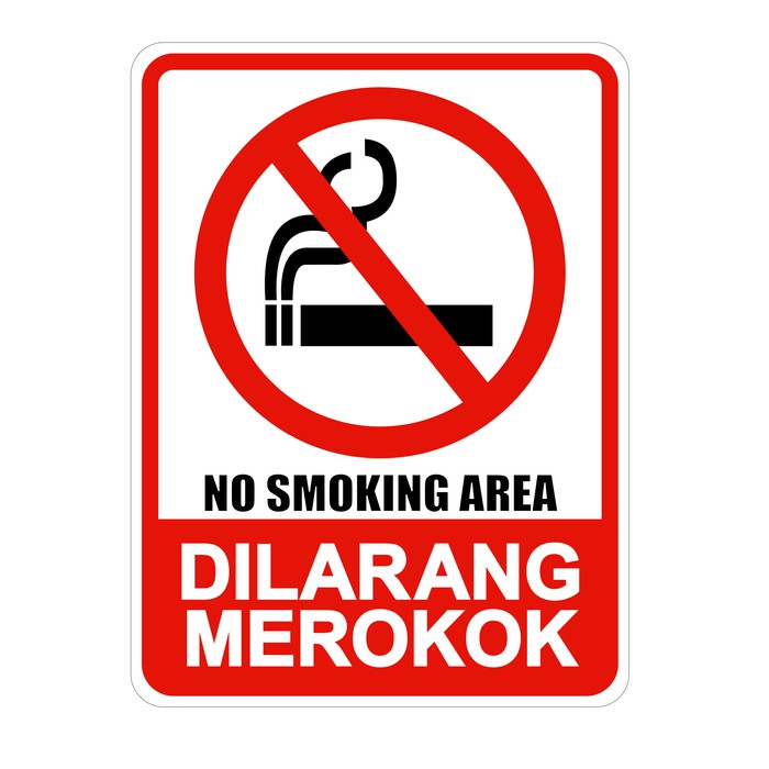 Jual Rambu Dilarang Merokok No Smoking Area Sign Plat Aluminium 35x50cm