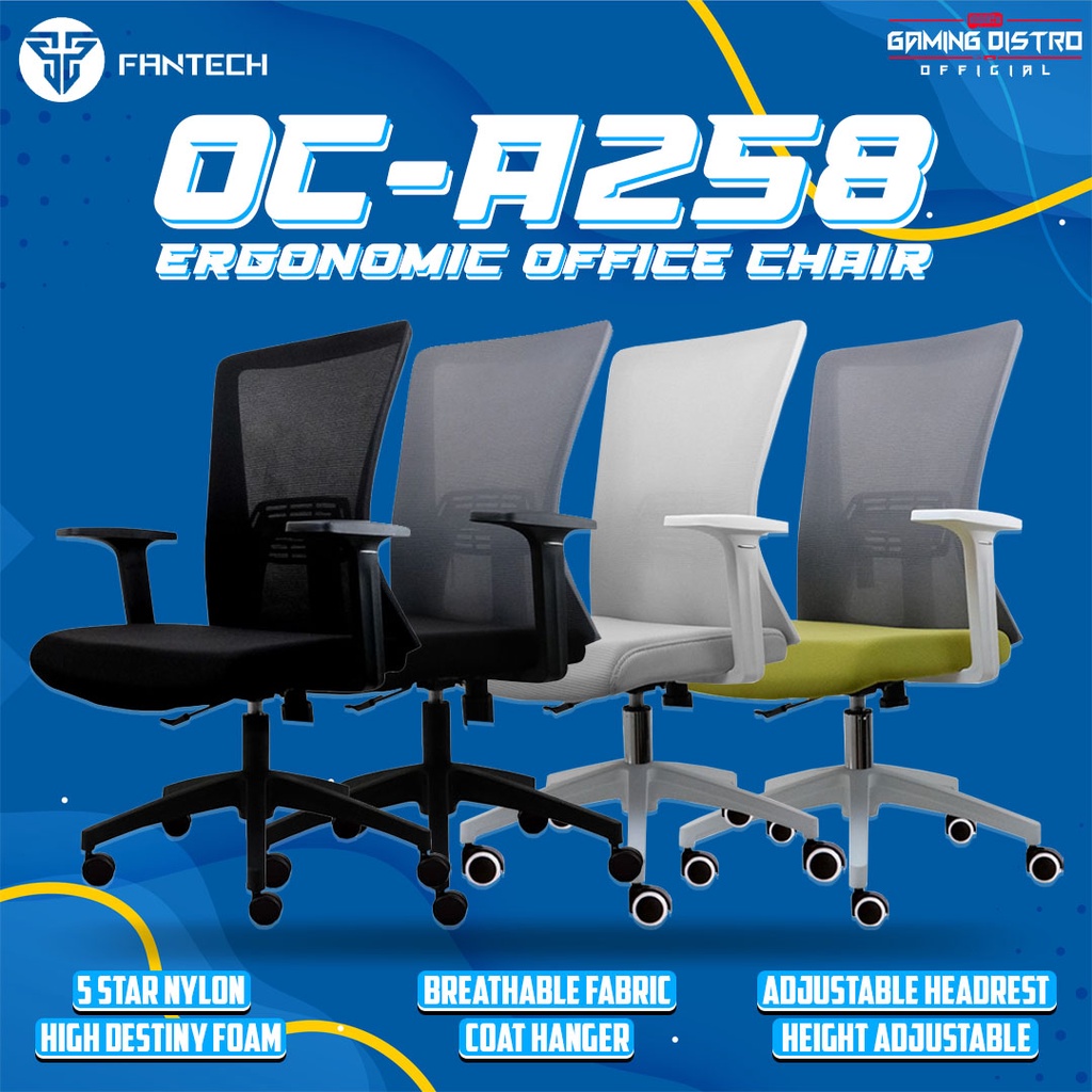 Jual Kursi Kantor Fantech OC-A258 - Fantech OC-A258 Ergonomic Office Chair | Shopee Indonesia