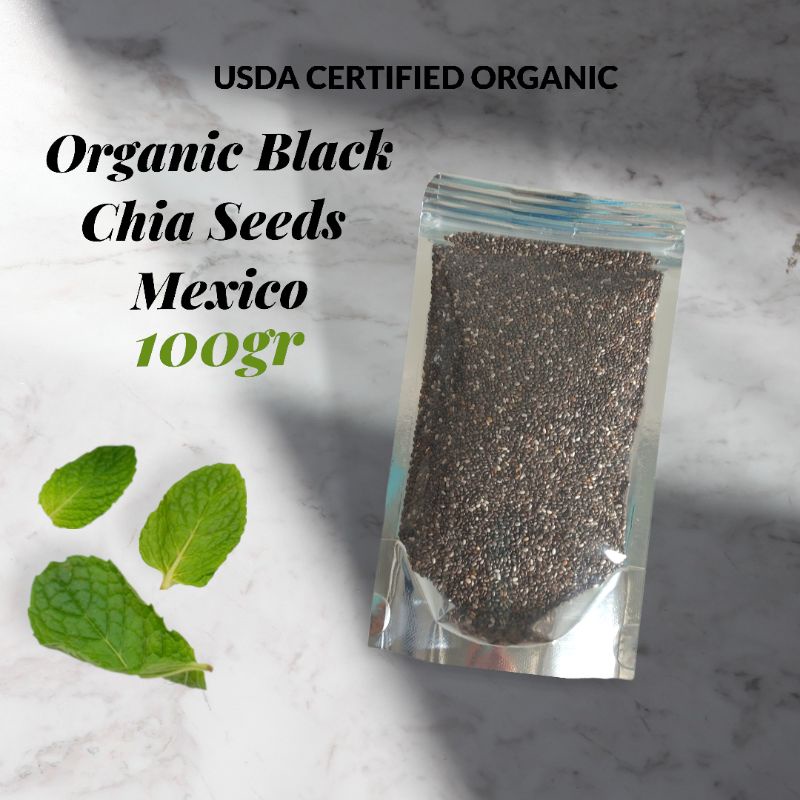 Jual ORGANIC BLACK CHIA SEED MEXICO 100GR / CHIASEED ORGANIK USDA ...