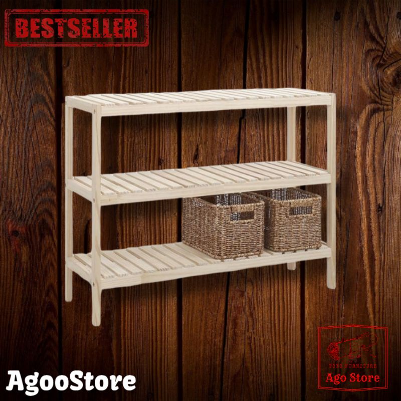 Jual Otto Wooden Shelf Tingkat Rak Bunga Rak Galon Rak Tv Rak Sepatu Sandal Rak