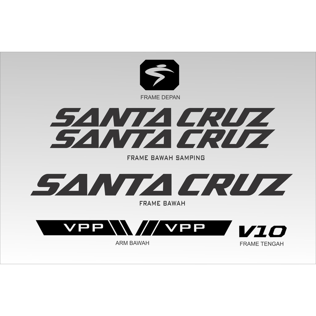 Jual Stiker Frame Sticker Decal Sepeda Santa Cruz V10 BISA CUSTOM ...