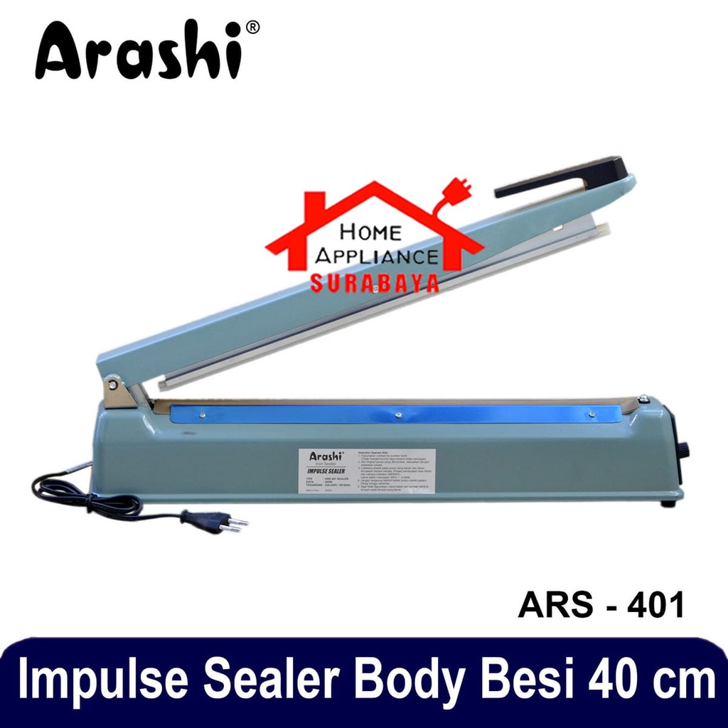 Jual Alat Mesin Press Perekat Plastik Impulse Sealer Iron Arashi 40 CM