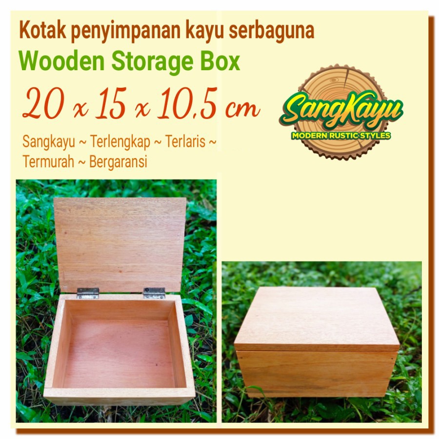 Jual SangKayu Kotak Penyimpanan Kayu Serbaguna 20x15x10,5 cm Wooden ...