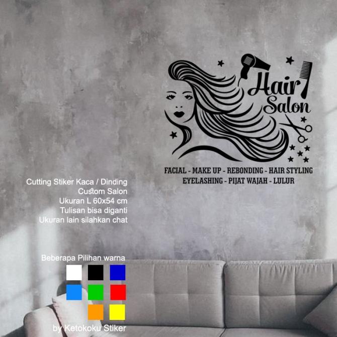 Jual Wall Stiker The Hair Salon Custom Dinding Kaca Salon Cutting ...