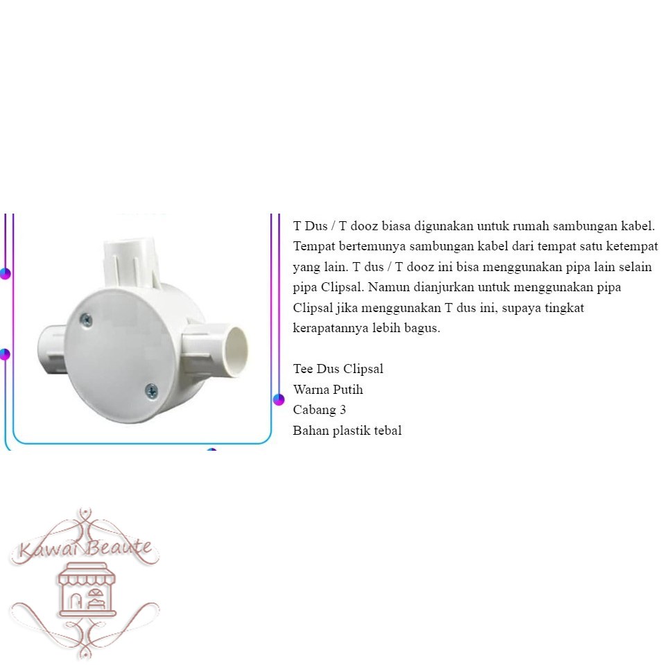 Jual T-DUS Cabang 3 / Cabang 4 / TEE DUS T-dos 20mm /PVC T-dos / T-dus ...