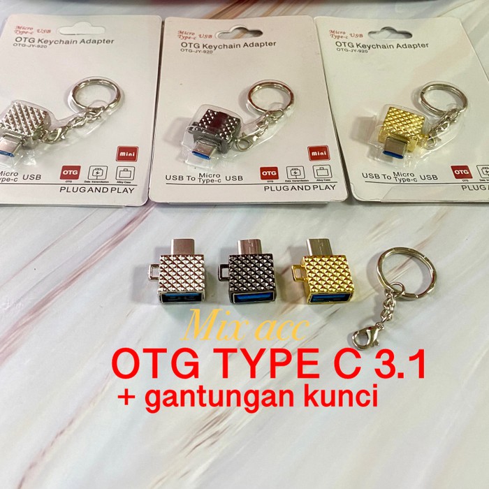 Jual JY-920 Keychain OTG USB Female to Type C Male Adapter Otg Type c ...