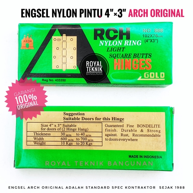 Jual Engsel Pintu Nylon Ring ARCH 4” inch Original / Jendela / Door ...
