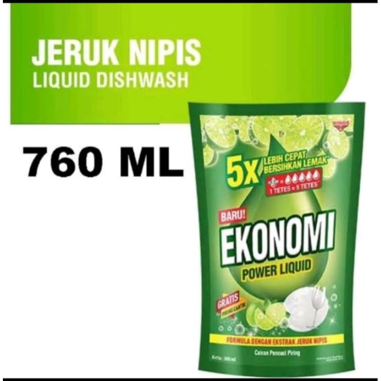 Jual Ekonomi Power Liquid Sabun Cuci piring 760ml+hadiah random ...