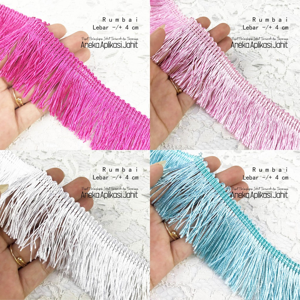 Jual 1 METER RUMBAI RUMBAI [ LEBAR -/+ 4 CM DAN 5 CM ] RUMBE RUMBE ...