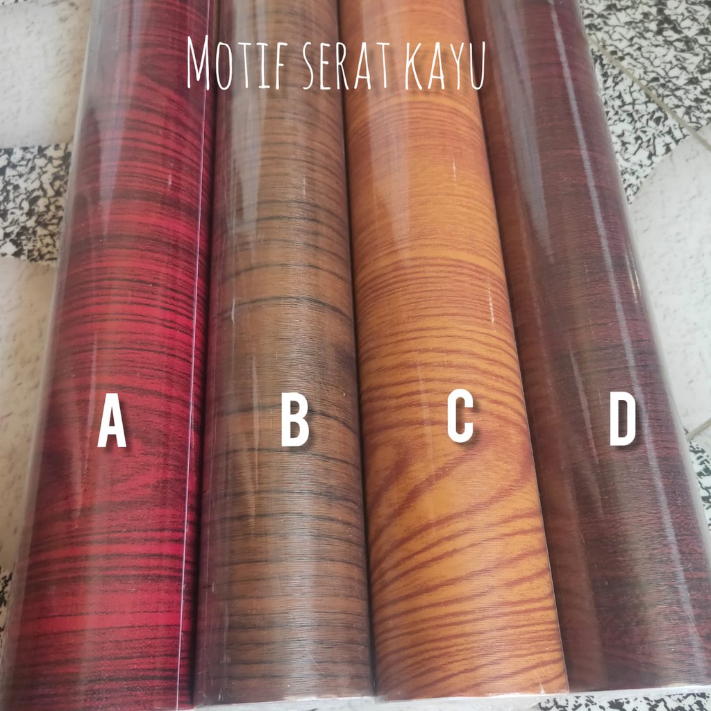 Jual Wallpaper Sticker motif Kayu warna Coklat uk 45 cm x 9 meter