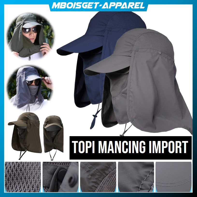 Jual MBOISGET - FLYMALL Topi Memancing Tentara Jepang Anti UV Matahari ...