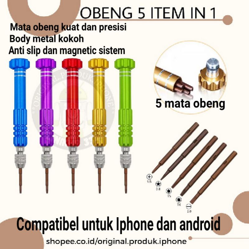 Jual Obeng Iphonee dan android presisi 5 in 1 | Shopee Indonesia