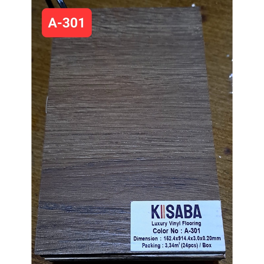Jual Kisaba Vinyl Plank per Box untuk 3 M2 isi 24 pcs ketebalan 2mm ...