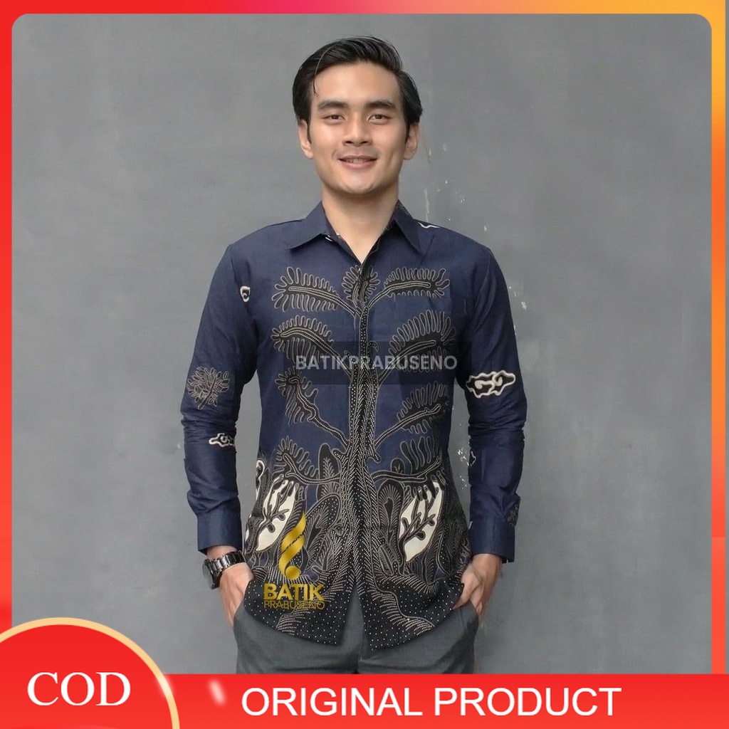 Jual Batik Prabuseno Original KUSUMO Kemeja Pria Lengan Panjang Slimfit ...