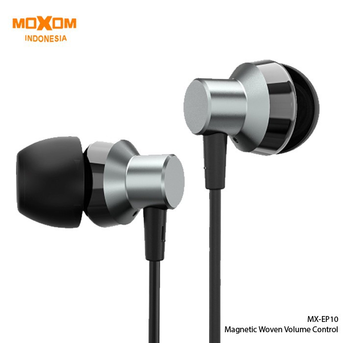 Jual MOXOM Magnetic Woven Volume Control Earphone 4D Sound 1 Meter MX ...