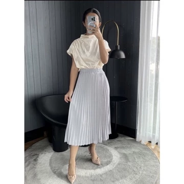 GLITTEN THE LABEL ROK Plisket MIDI Rok Plisket 7 8 Tanggung Rok Plisket Premium Pleats Skirt