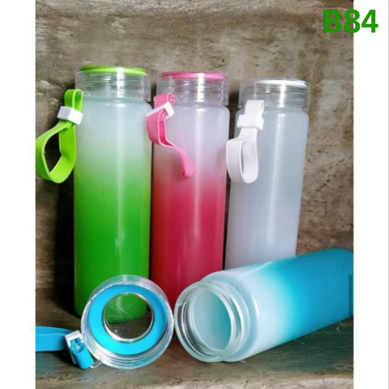 Jual B ( B084 ) BOTOL KACA SLIM WARNA GRADASI / BOTOL MINUM / KWALITAS ...