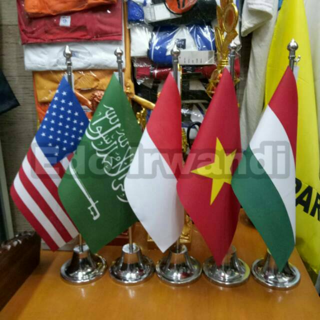 Jual Tiang Bendera Meja Stenlis Besar Dan Bendera Meja Negara Ready Stock Berkualitas Shopee