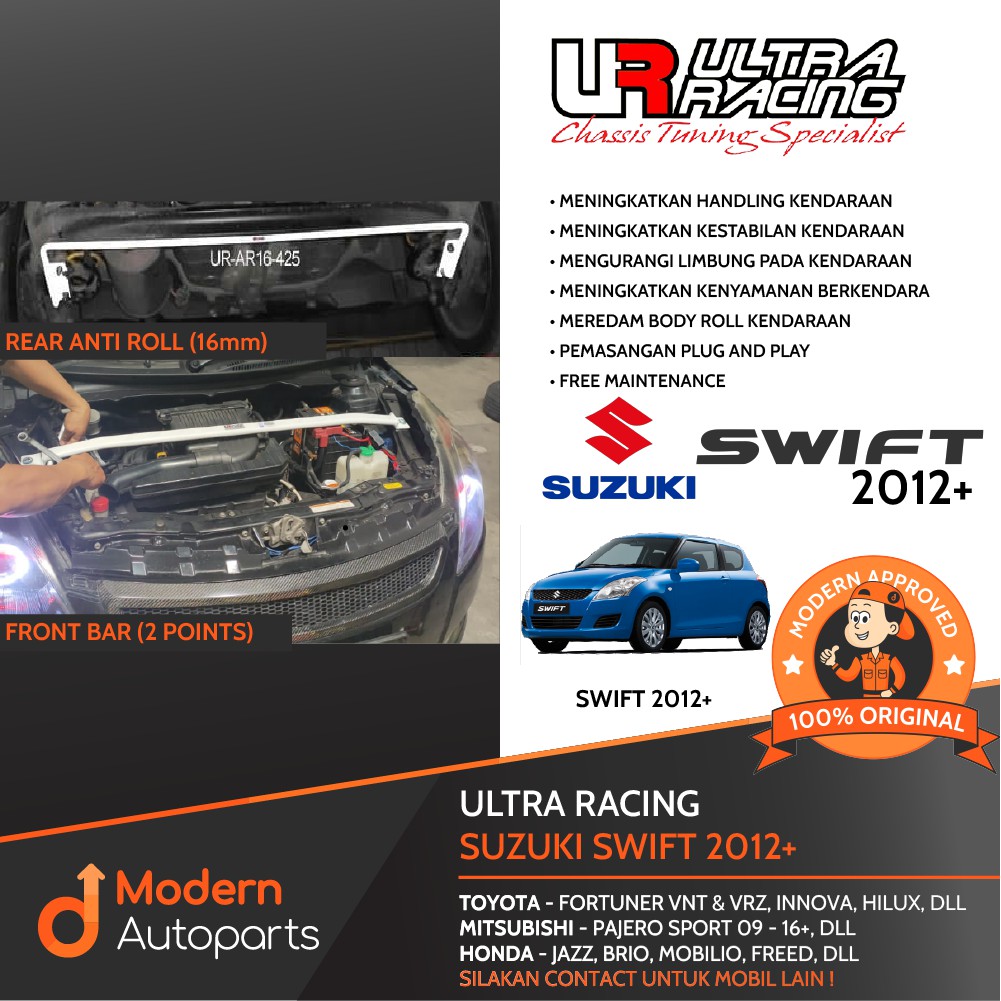 Jual PAKET Stabilizer Ultra Racing Swift 2012+ Rear Anti Roll ...
