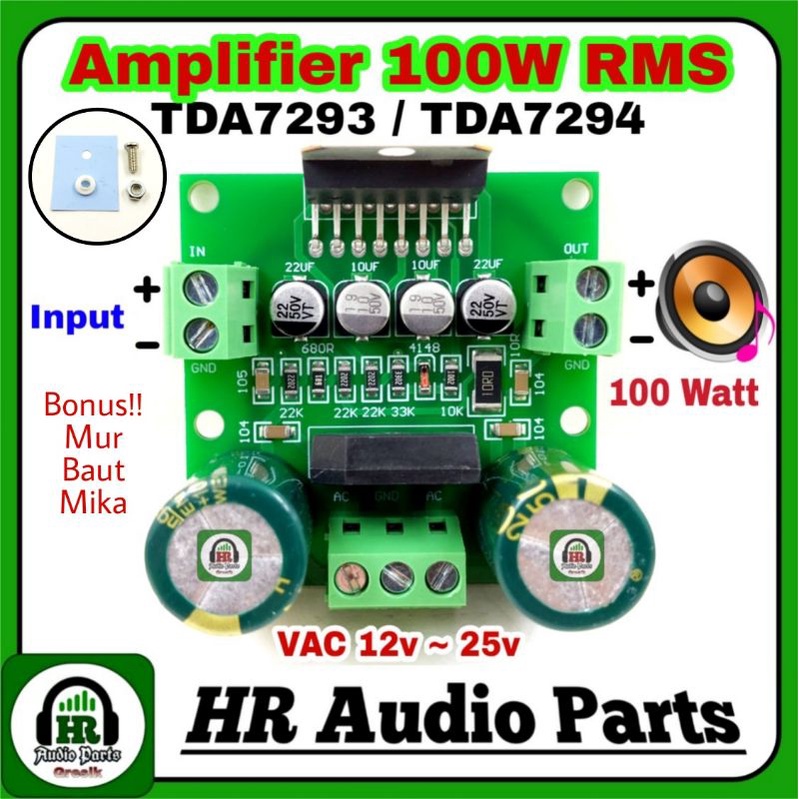 Jual Kit Amplifier TDA7293 / TDA7294 Mono 80W 100W RMS Komponen SMD