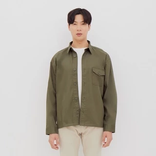 M231 Jaket Over Shirt Pria Panjang Olive 2269C