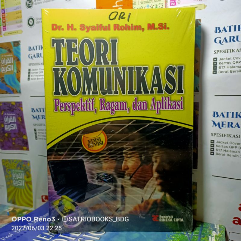 Jual TEORI KOMUNIKASI Perspektif Ragam Dan Aplikasi. Dr. H. Syaiful ...