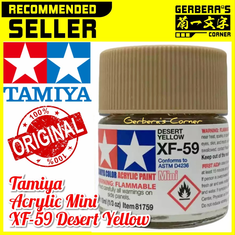 Jual Tamiya Acrylic Mini XF59 XF-59 Desert Yellow Cat Gundam Kuas ...