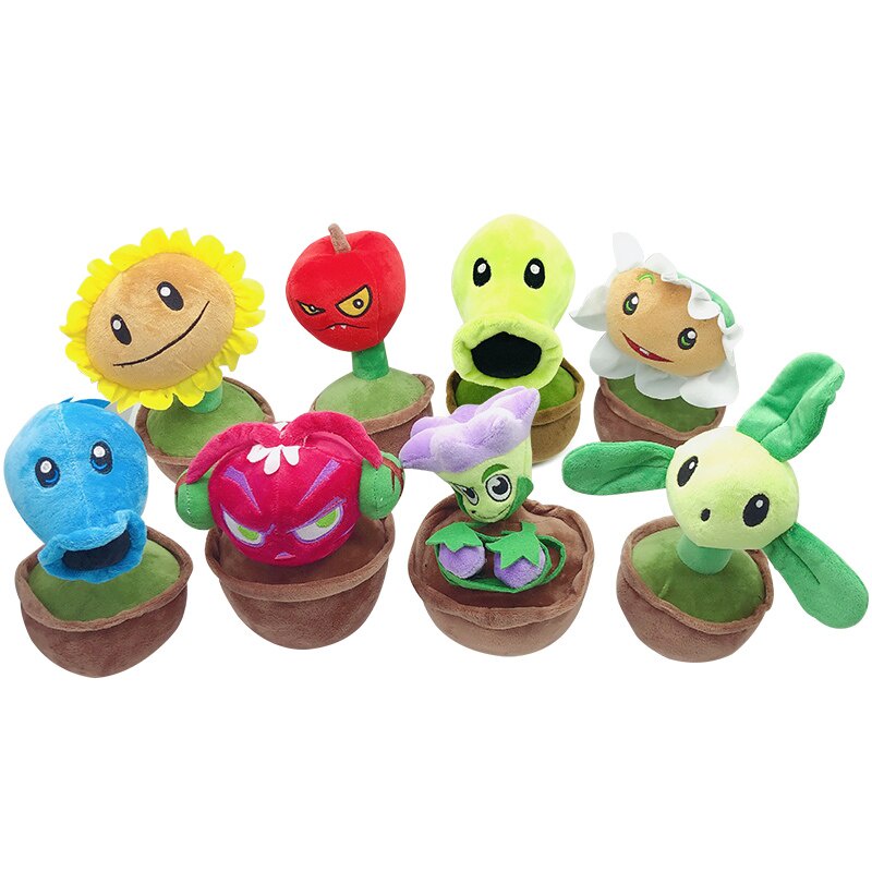 Jual 20-23cm Plants vs Zombies Plush PVZ Flower Potting Plants Stuffed ...