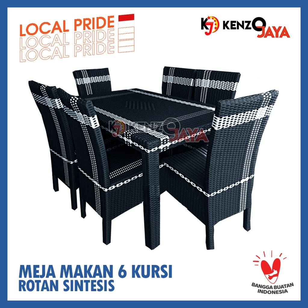 Jual Meja Makan Rotan Sintesis 6 Kursi | Shopee Indonesia