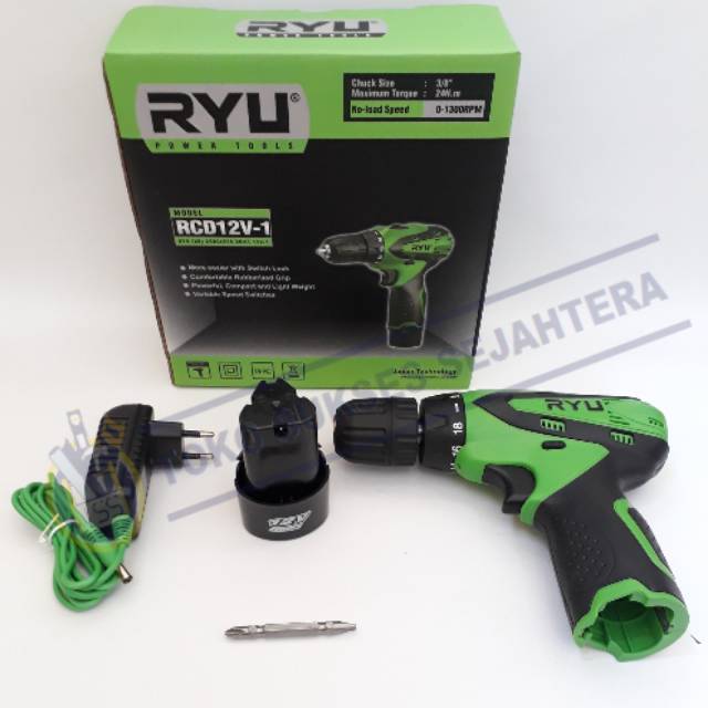 Jual RYU CORDLESS Drill 12 Volt RYU RCD12V-1 Mesin Bor Obeng Baterai ...