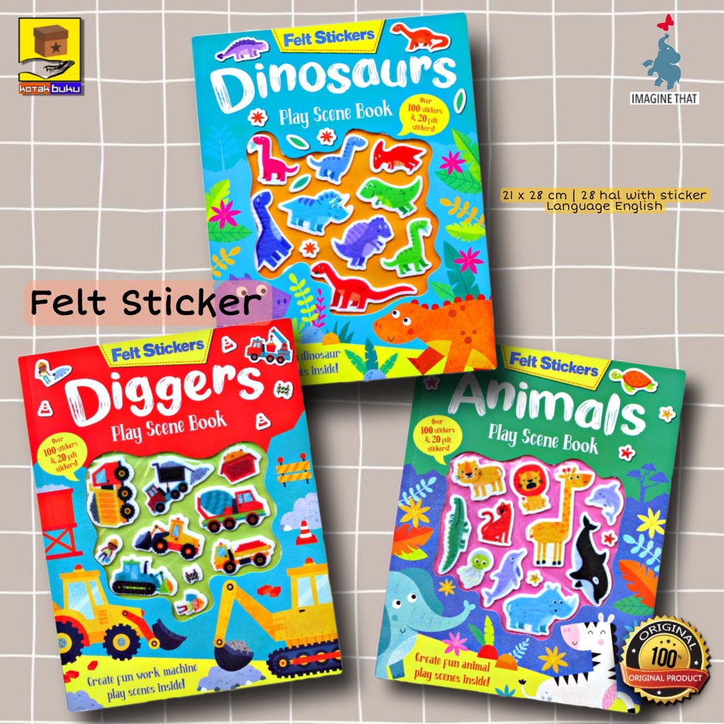 Jual Buku Aktivitas Stiker / Dinosaurs Play Scene Book With 20 Felt