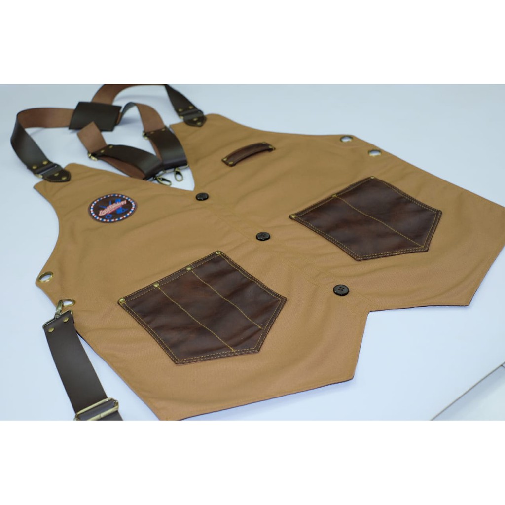 Jual Rompi Apron Barbershop Celemek Cukur rambut Apron Barista Kanvas ...