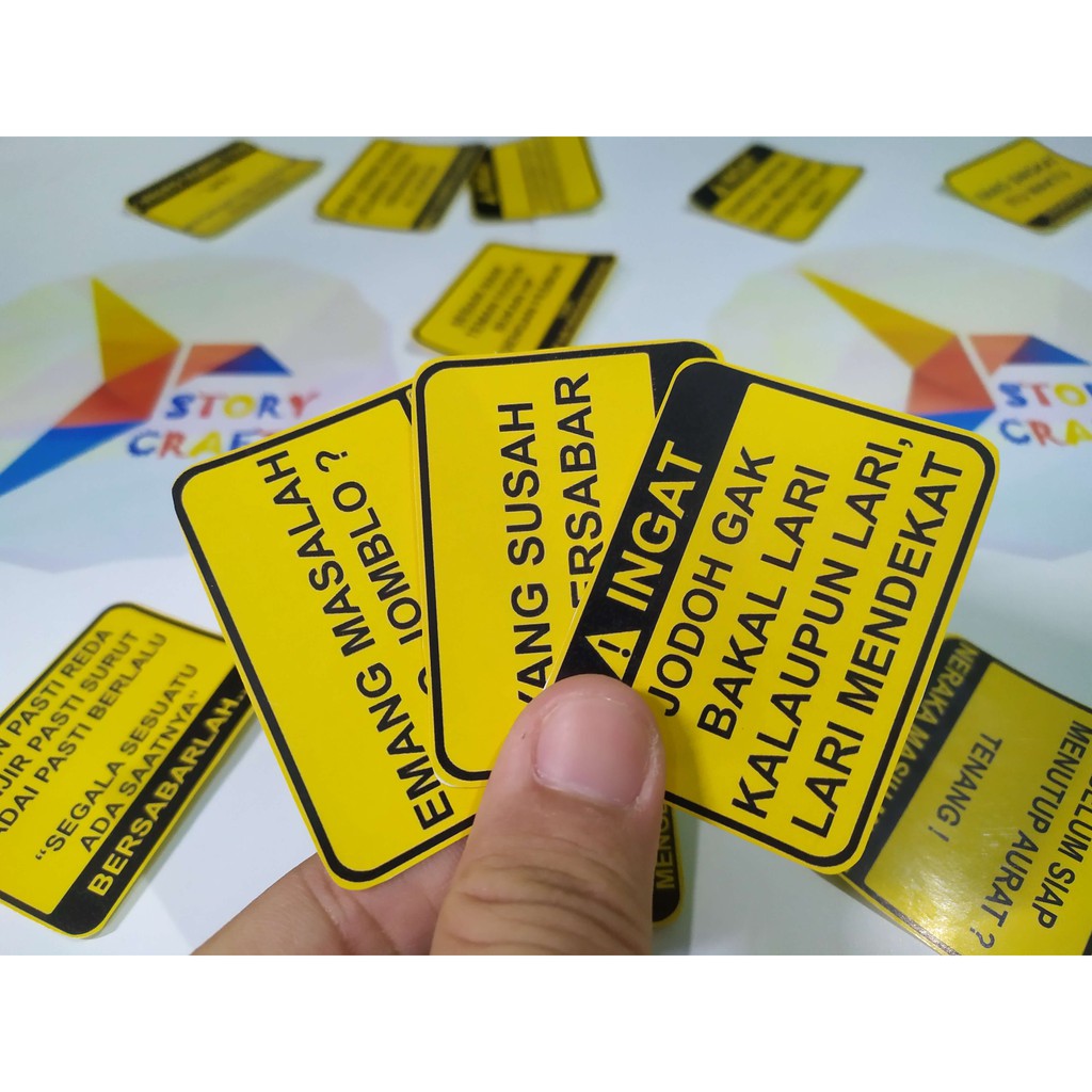 Jual Sticker Warning / Perhatian kata Lucu Mini Kocak | Shopee Indonesia
