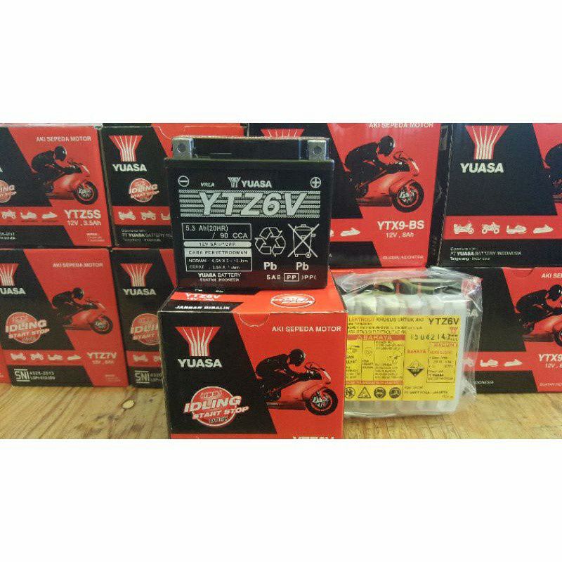 Jual AKI KERING MOTOR PCX, NMAX, VARIO 125/150 YUASA YTZ6V ORIGINAL