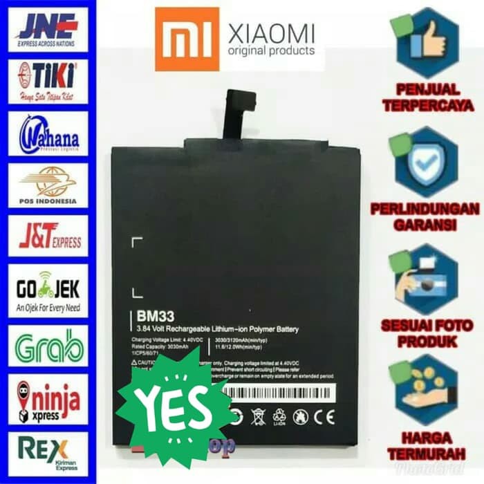 BATERAI XIAOMI MI 4i MI4i BM 33 BM33 BATRE BATTERY ORIGINAL 100%