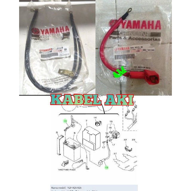 Jual KABEL AKI PLUS MINUS YAMAHA R25 PART ORIGINAL YAMAHA | Shopee ...