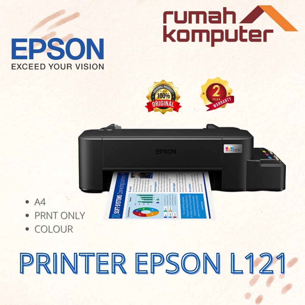 Jual Epson L121 Ecotank Printer Print Only Pengganti Epson L120 Garansi Resmi Shopee 3629