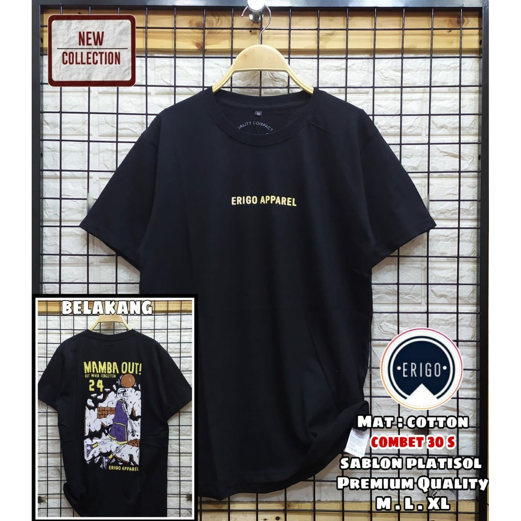 Jual Kaos murah Kaos distro murah baju distro pria t shirt murah combed30s Erigo Hitam Shopee Indonesia