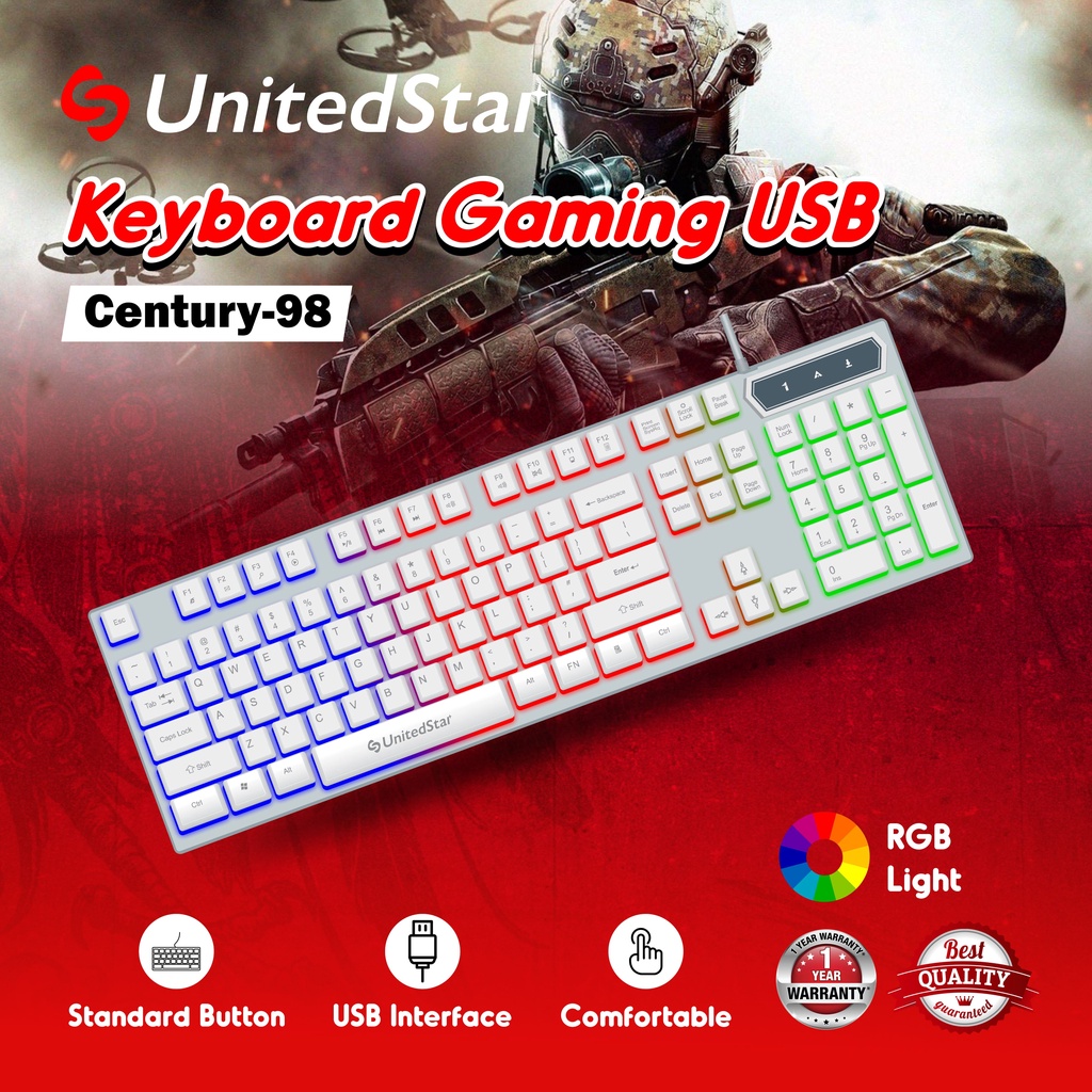 Jual Keyboard MurahKeyboard RGBUnitedStar KeyboardUnitedStar
