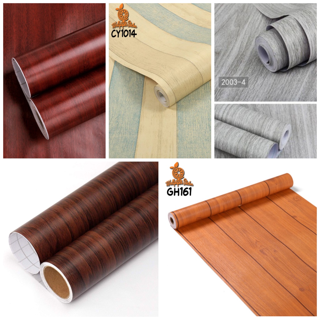 Jual Wallpaper Dinding Motif Wallpaper Stiker Motif Serat Kayu 3D GH051