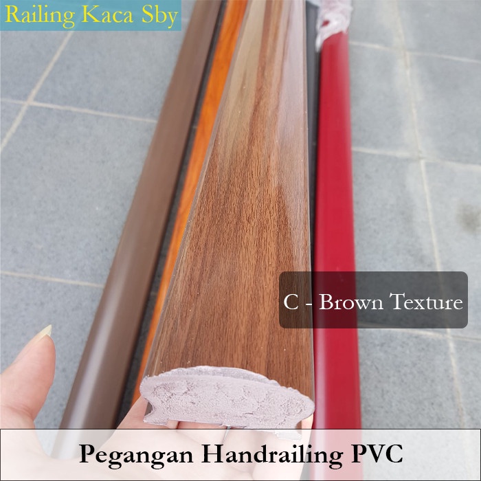 Jual HANDRAILING PVC PEGANGAN RAILING TANGGA WARNA COKLAT SERAT ...