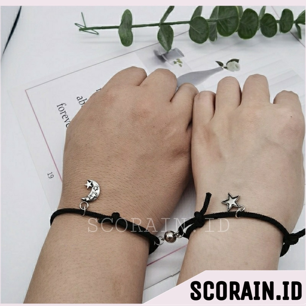 Jual Gelang Couple Magnet Star And Moon Gelang Kapel Bintang Dan