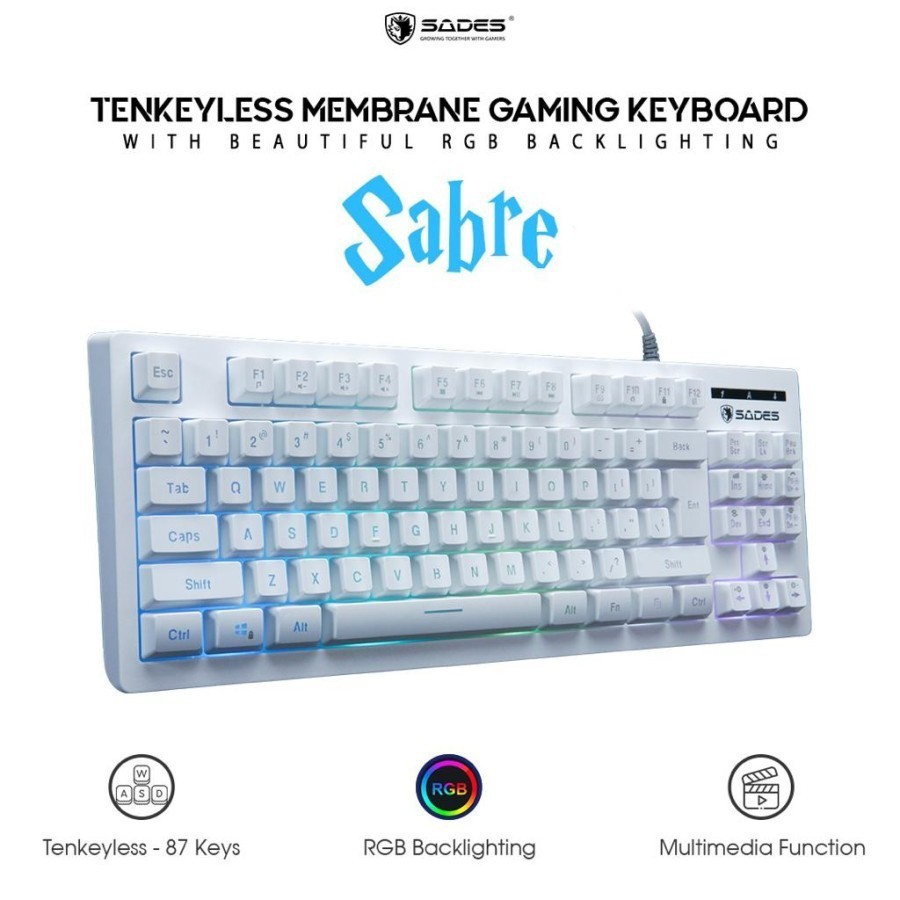 Jual Keyboard gaming sades sabre TKL RGB Membrane Shopee Indonesia