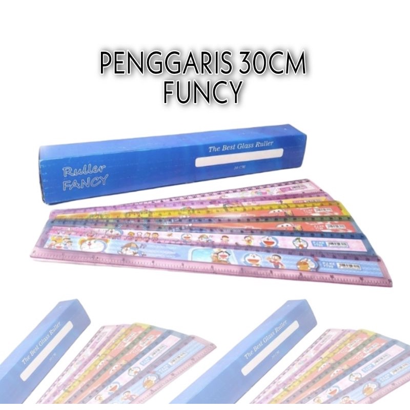 Jual Penggaris Plastik 30 Cm Funcy Karakter Doraemon Frozen Shopee