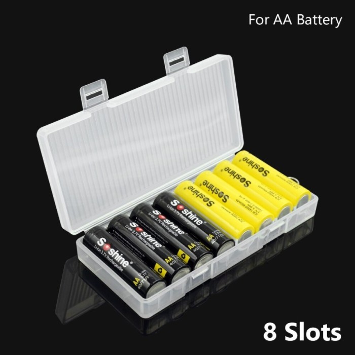 Jual Battery Case 18650 8 Slot 10 Slot Kotak Tempat Simpan Baterai AA ...