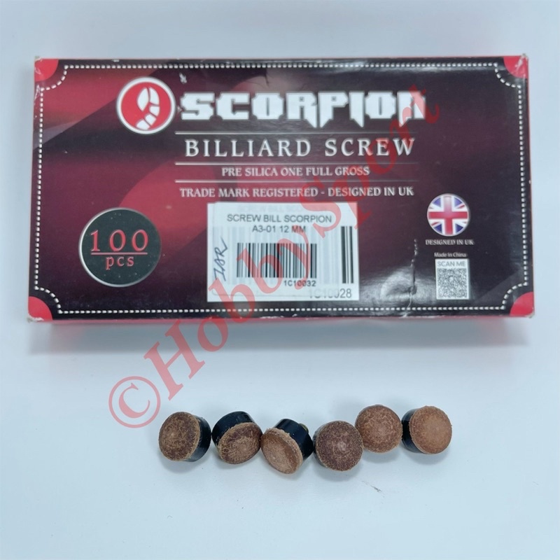 Jual Screw Tip Billiard Scorpion 12 mm Eceran Stick Cue Tips On Stik ...