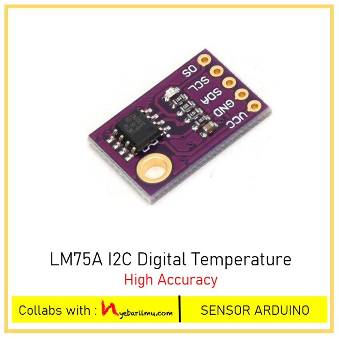 Jual LM75A I2C Digital High Accuracy Temperature Sensor Arduino Uno ...