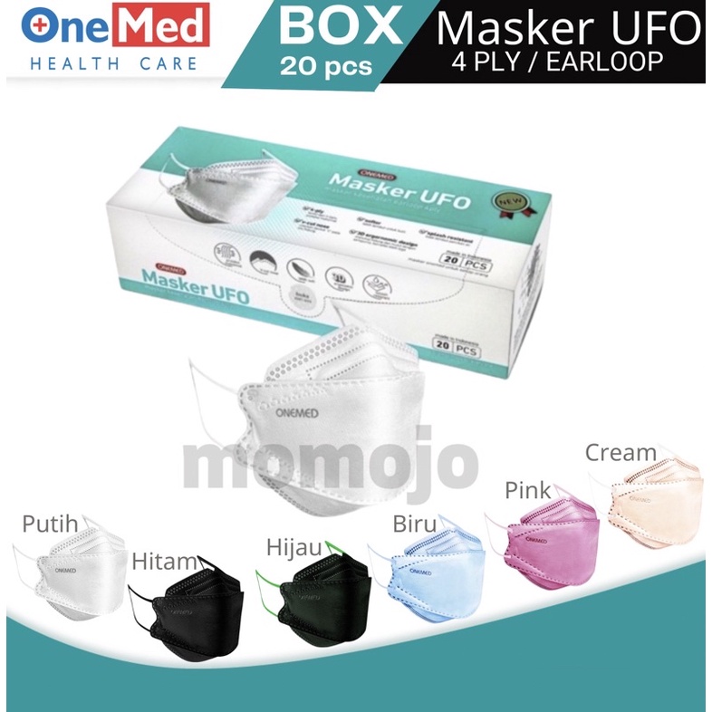 Jual MASKER ONEMED 3D Surgical Mask Masker UFO Earloop Box isi 20 pcs ...